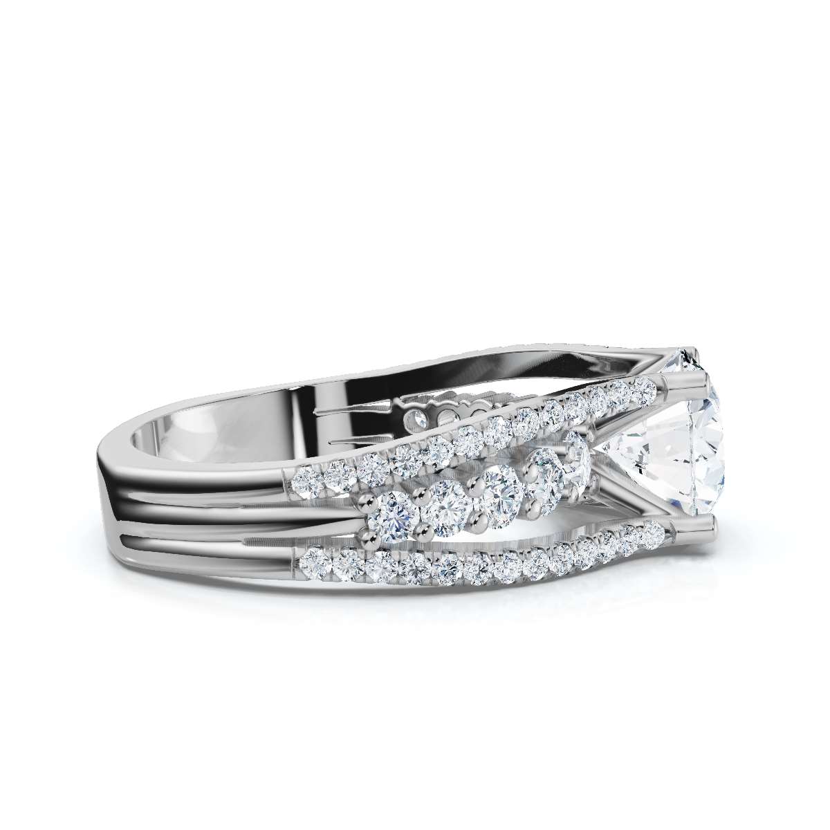14K White Gold Kizzy Hidden Accents Lab Grown Diamond Ring (4/5 ct. tw)