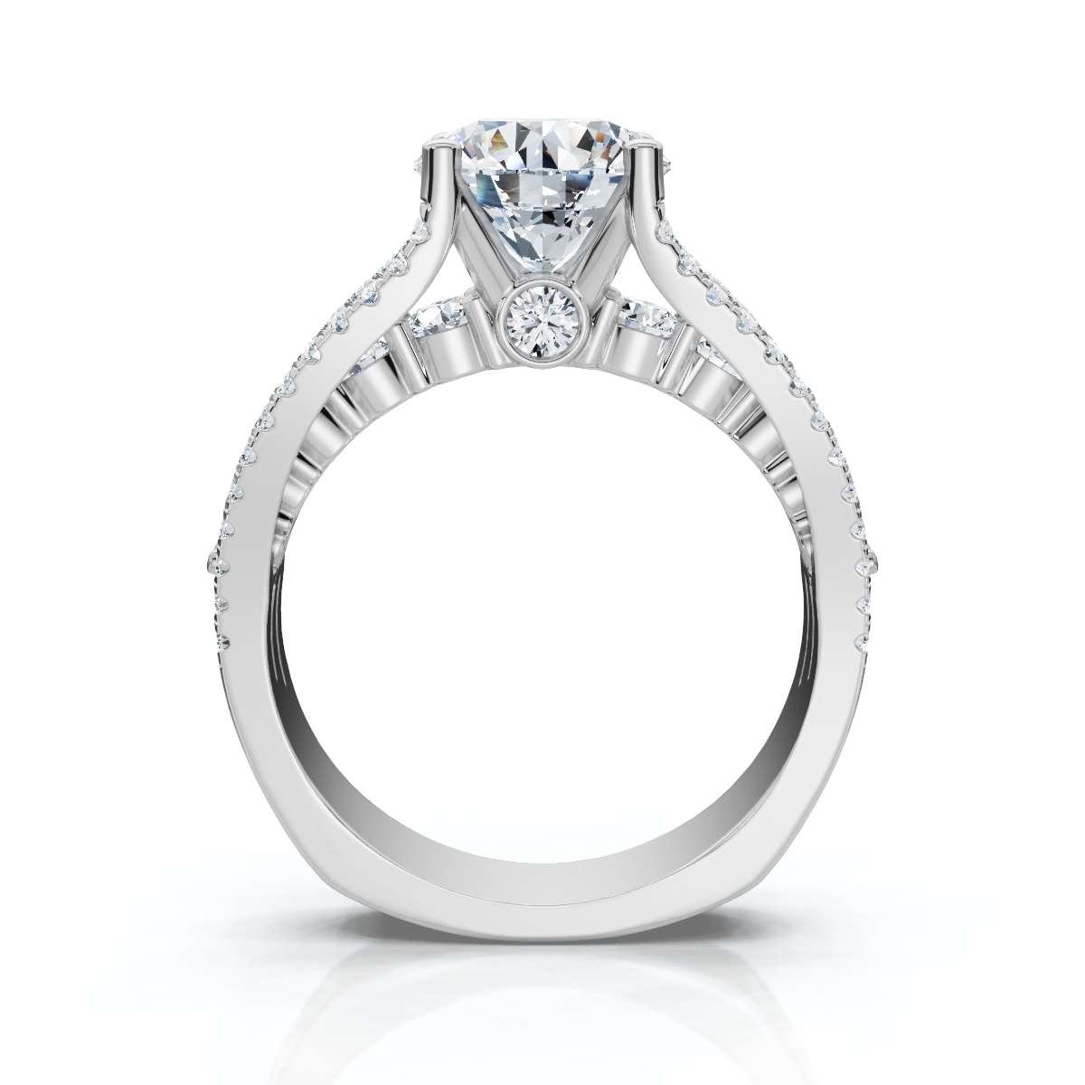 14K White Gold Kizzy Hidden Accents Lab Grown Diamond Ring (4/5 ct. tw)