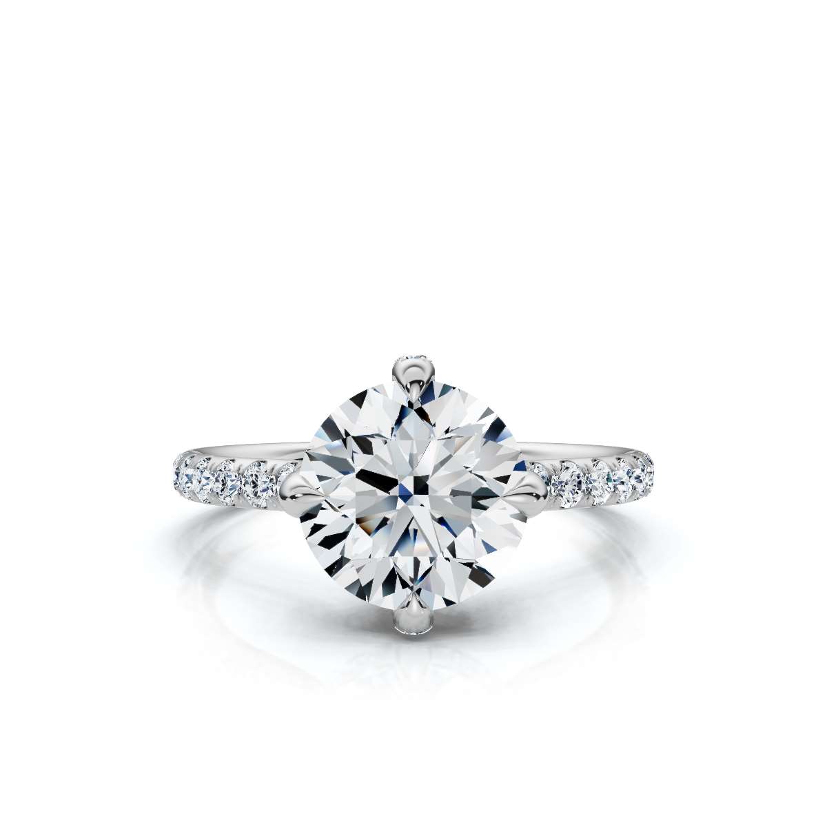 14K White Gold Aerith Accents Lab Grown Diamond Ring (1/2 ct. tw)