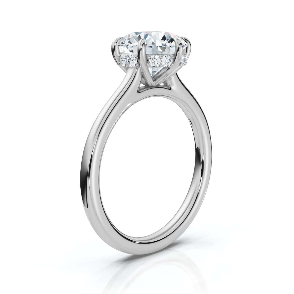 14K White Gold Peyton Hidden Accents Lab Grown Diamond Ring (1/20 ct. tw)