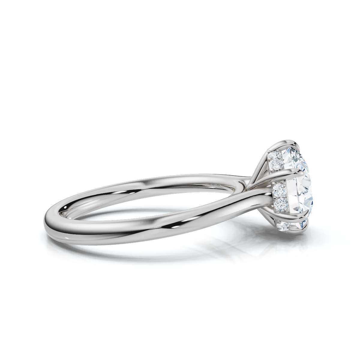 14K White Gold Peyton Hidden Accents Lab Grown Diamond Ring (1/20 ct. tw)