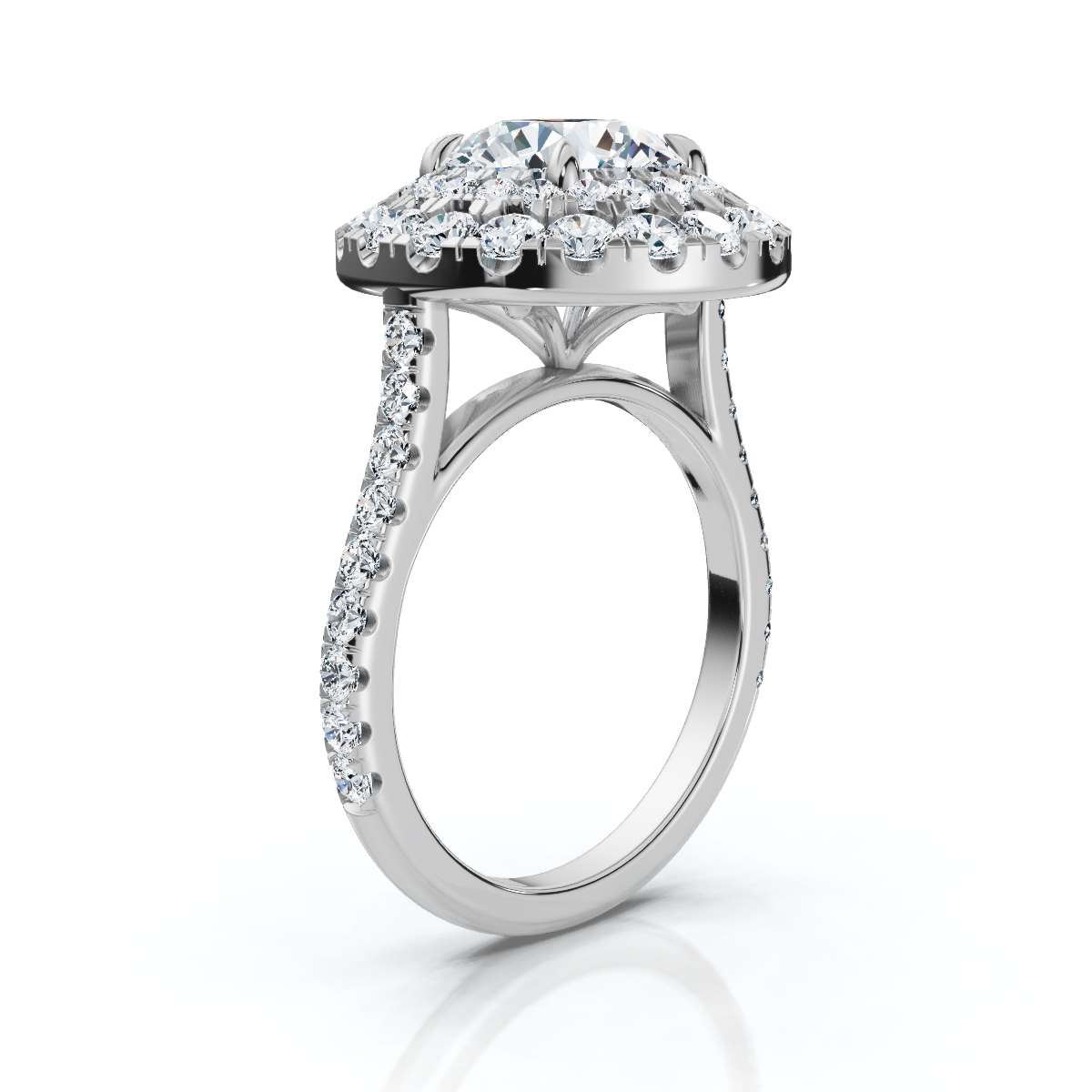 14K White Gold Miffy Halo Lab Grown Diamond Ring (1 1/20 ct. tw)
