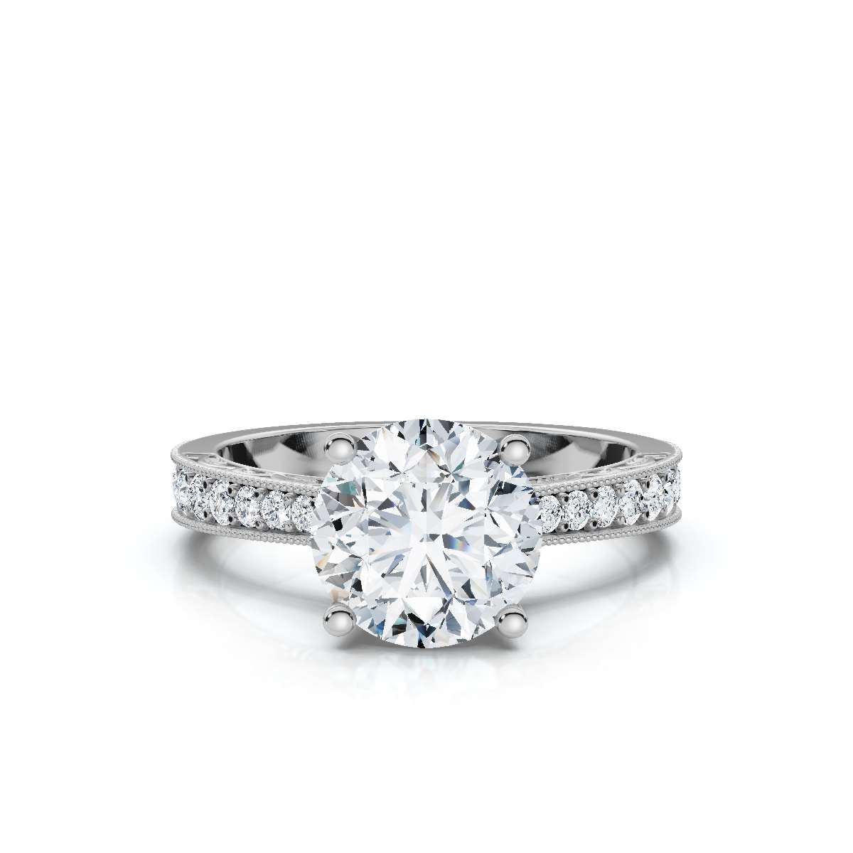 14K White Gold Minya Accents Lab Grown Diamond Ring (1/3 ct. tw)