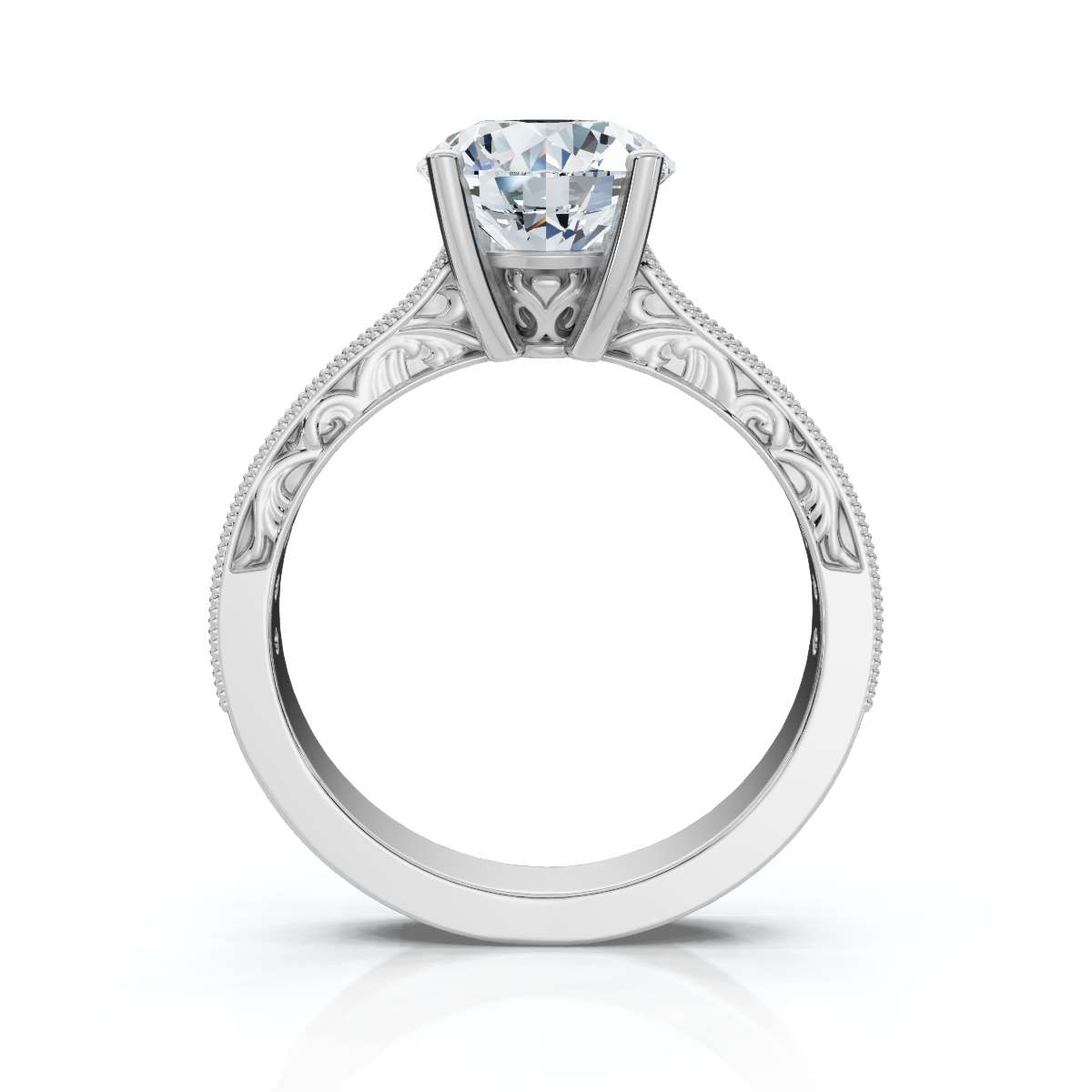 14K White Gold Minya Accents Lab Grown Diamond Ring (1/3 ct. tw)