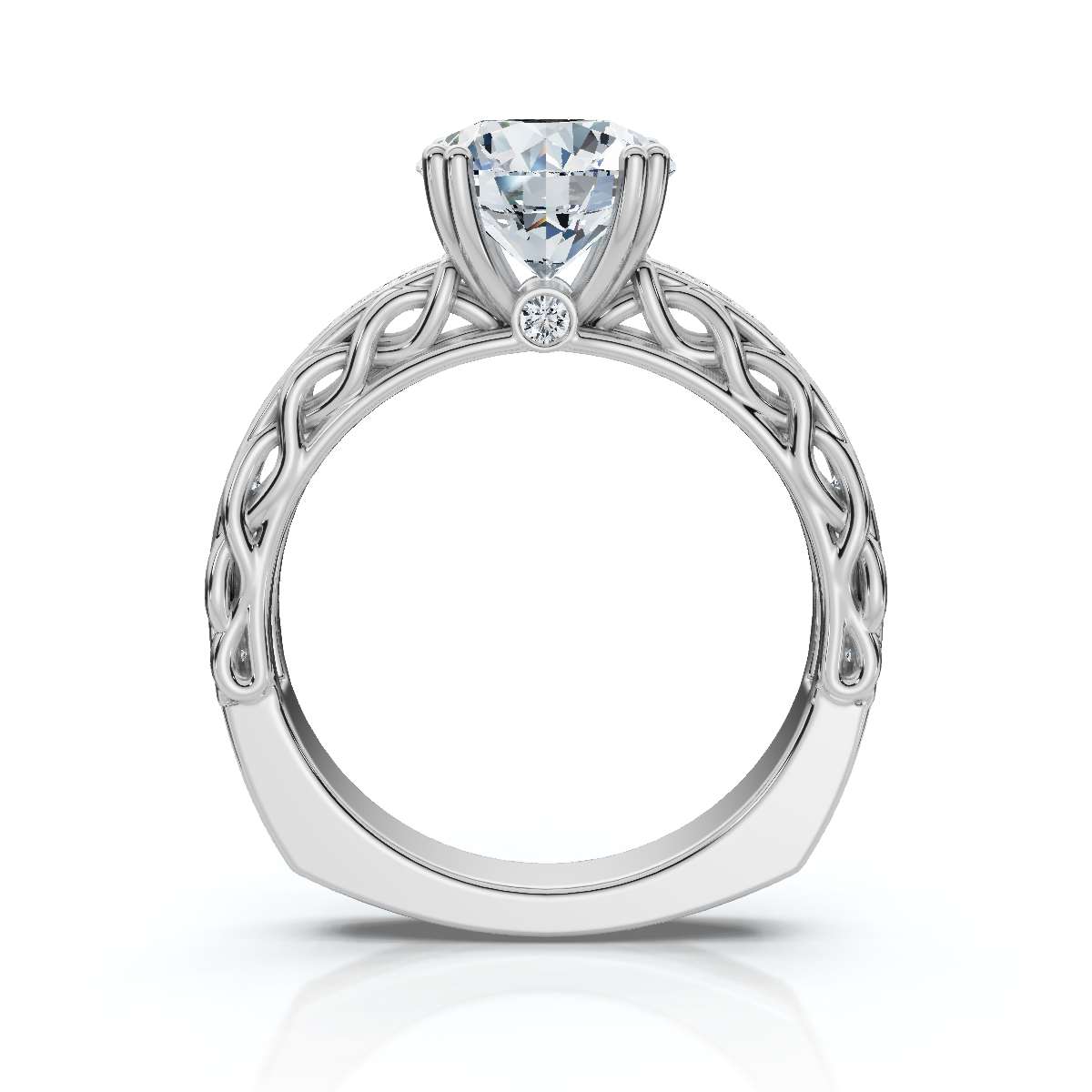 14K White Gold Lace Accents Lab Grown Diamond Ring (1/4 ct. tw)