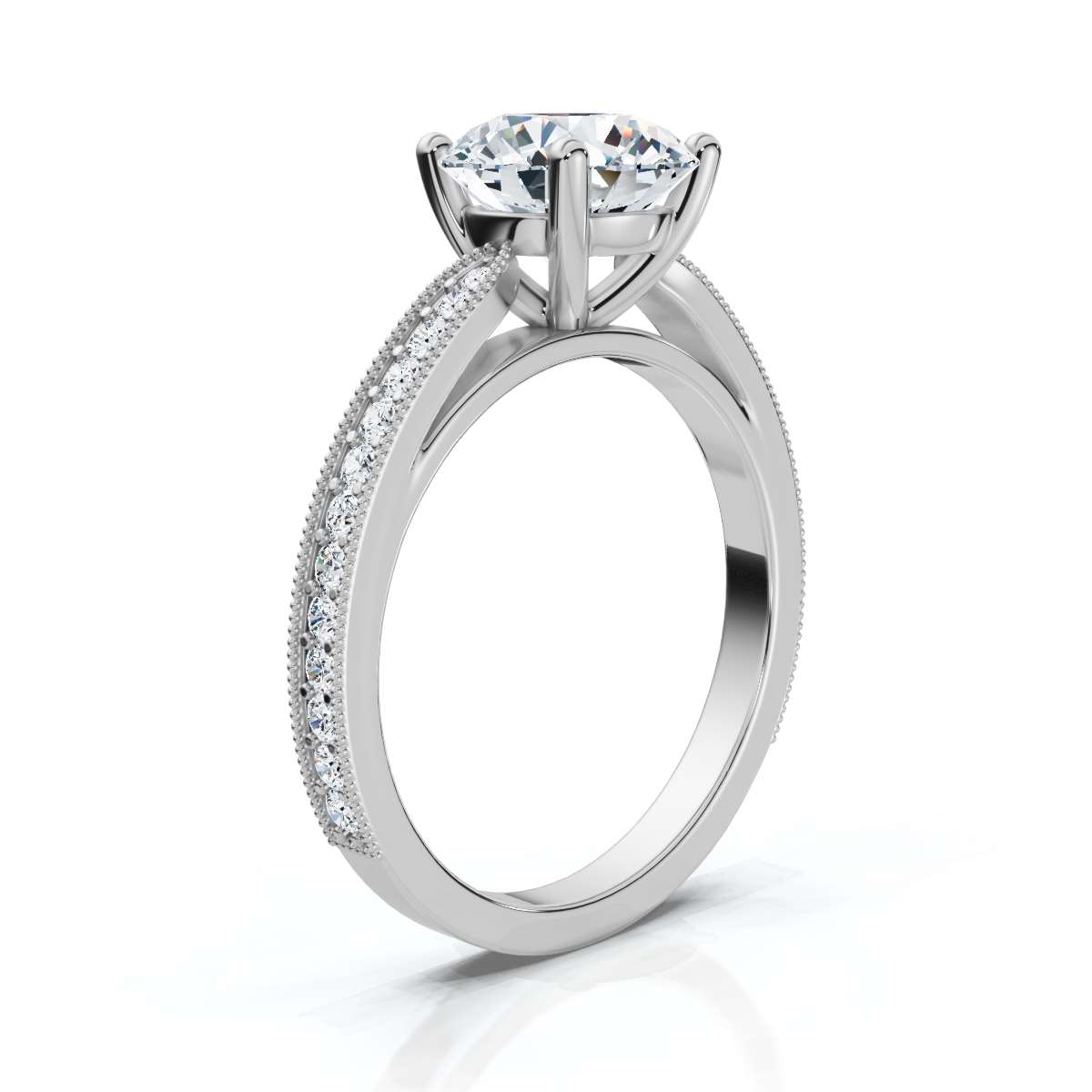 14K White Gold Lile Accents Lab Grown Diamond Ring (1/4 ct. tw)