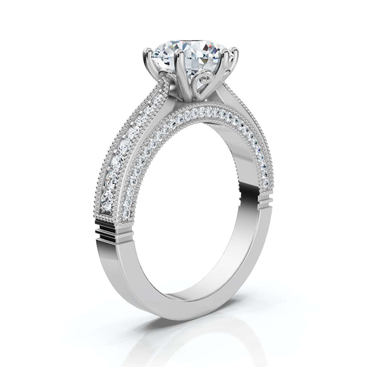 14K White Gold Kienna Accents Lab Grown Diamond Ring (1/3 ct. tw)