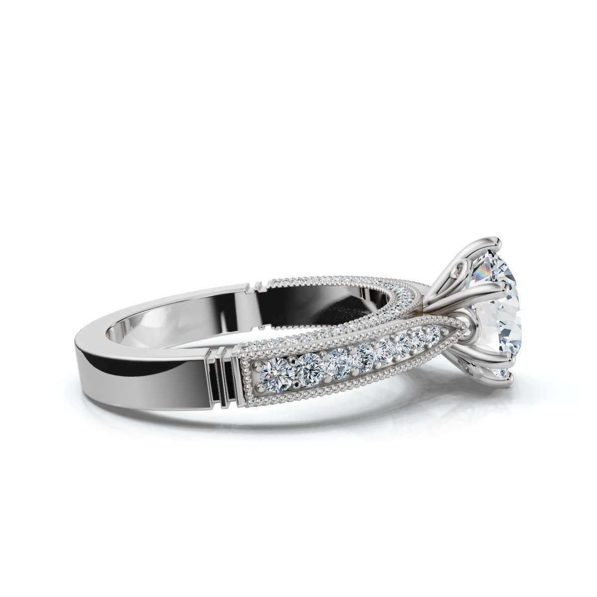 14K White Gold Kienna Accents Lab Grown Diamond Ring (1/3 ct. tw)