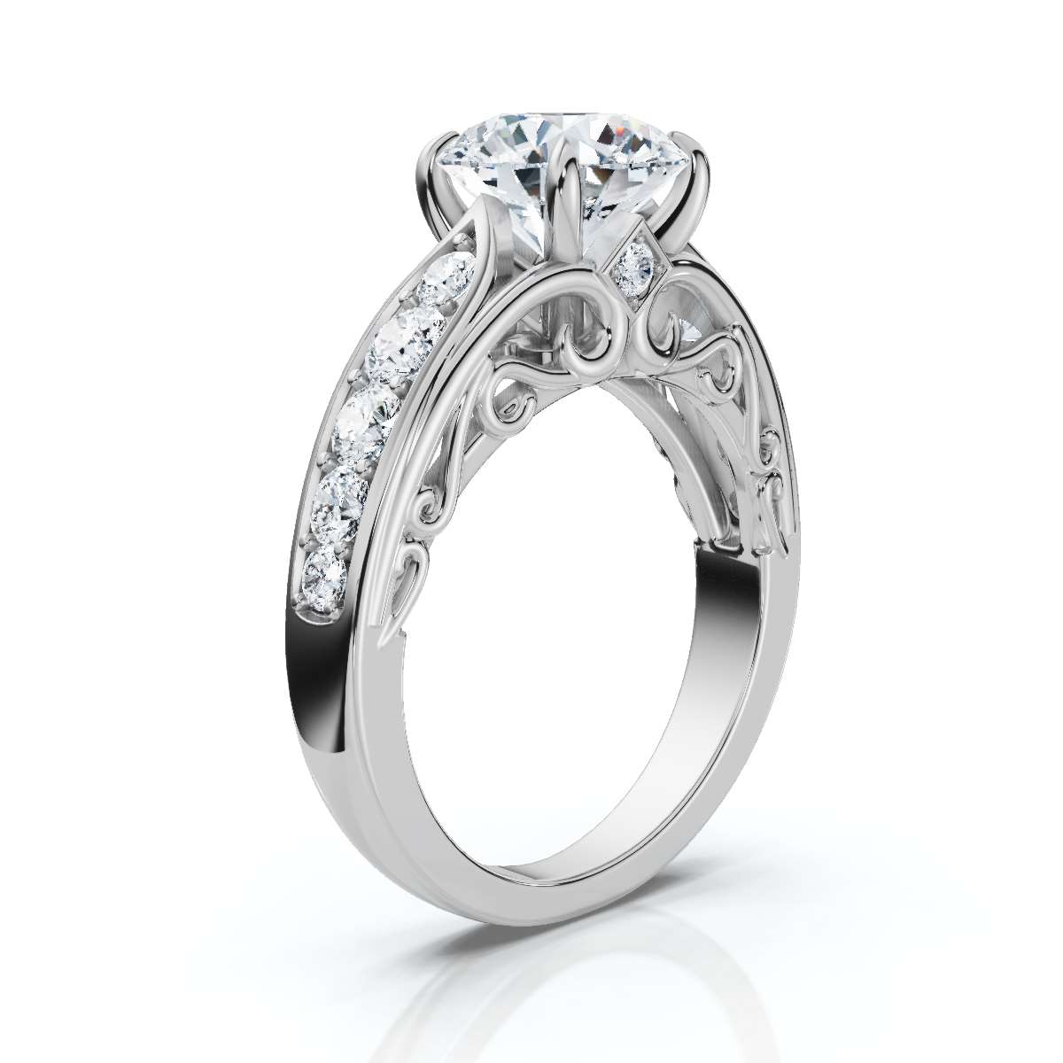 14K White Gold Deka Lab Grown Diamond Ring (1/2 ct. tw)