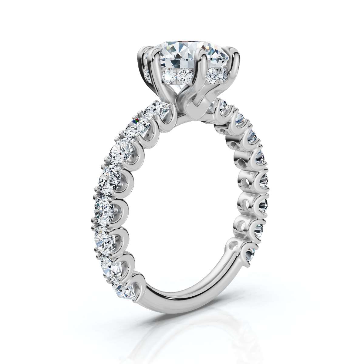 14K White Gold Havanah Hidden Accents Lab Grown Diamond Ring (1 1/20 ct. tw)