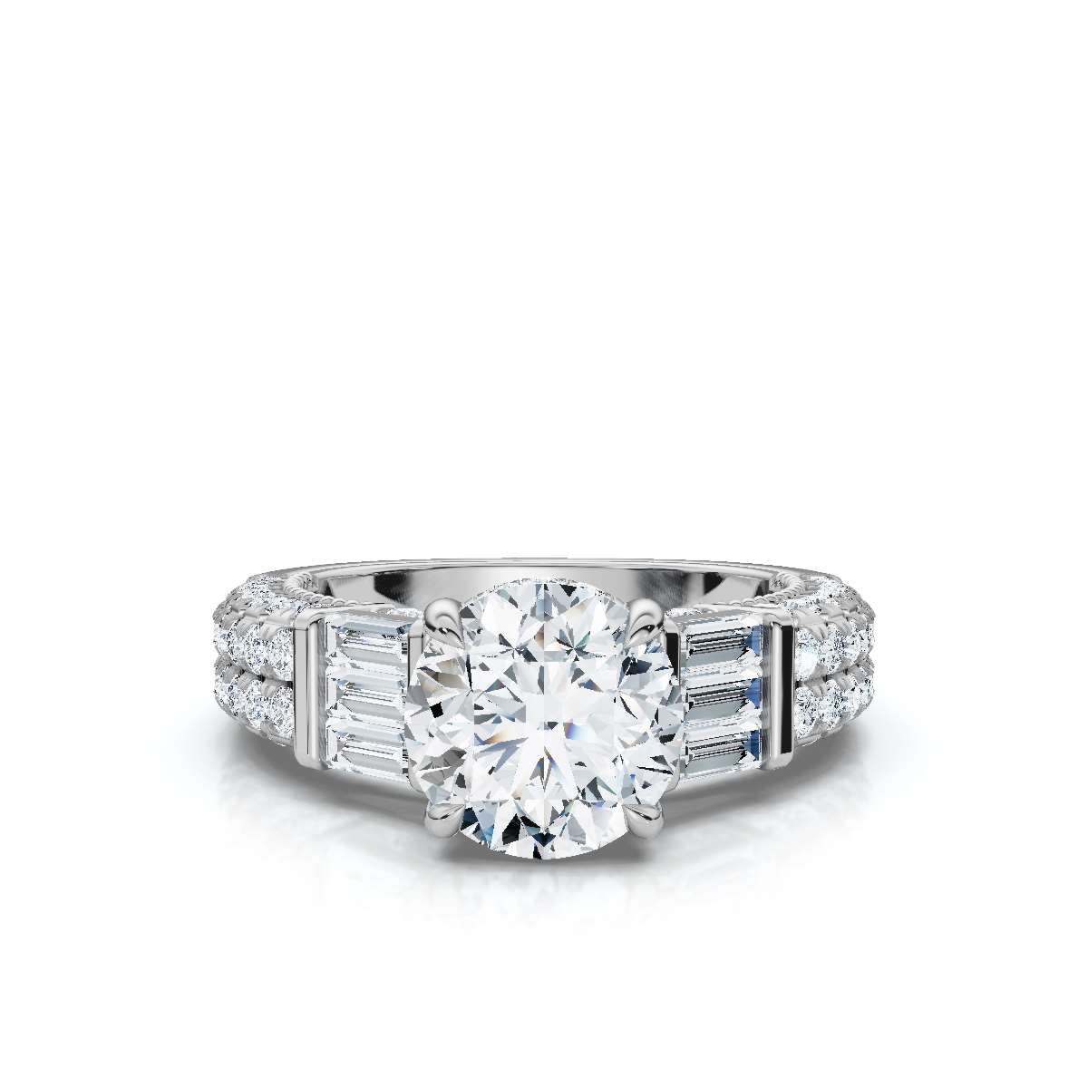 14K White Gold Debra Hidden Accents Lab Grown Diamond Ring (1 1/2 ct. tw)