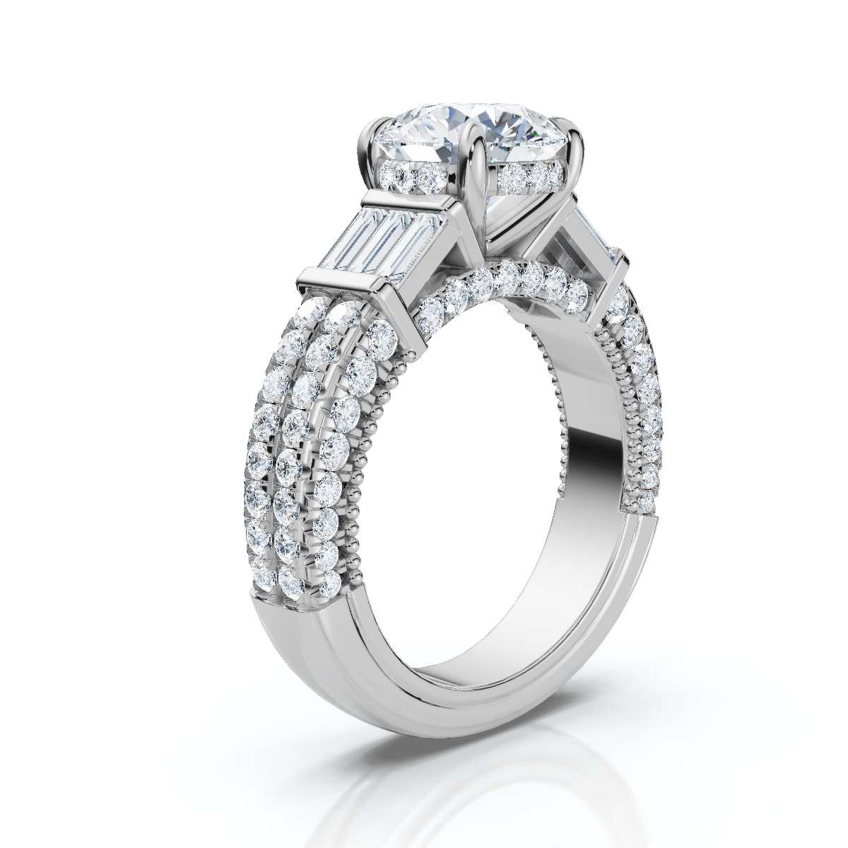 14K White Gold Debra Hidden Accents Lab Grown Diamond Ring (1 1/2 ct. tw)