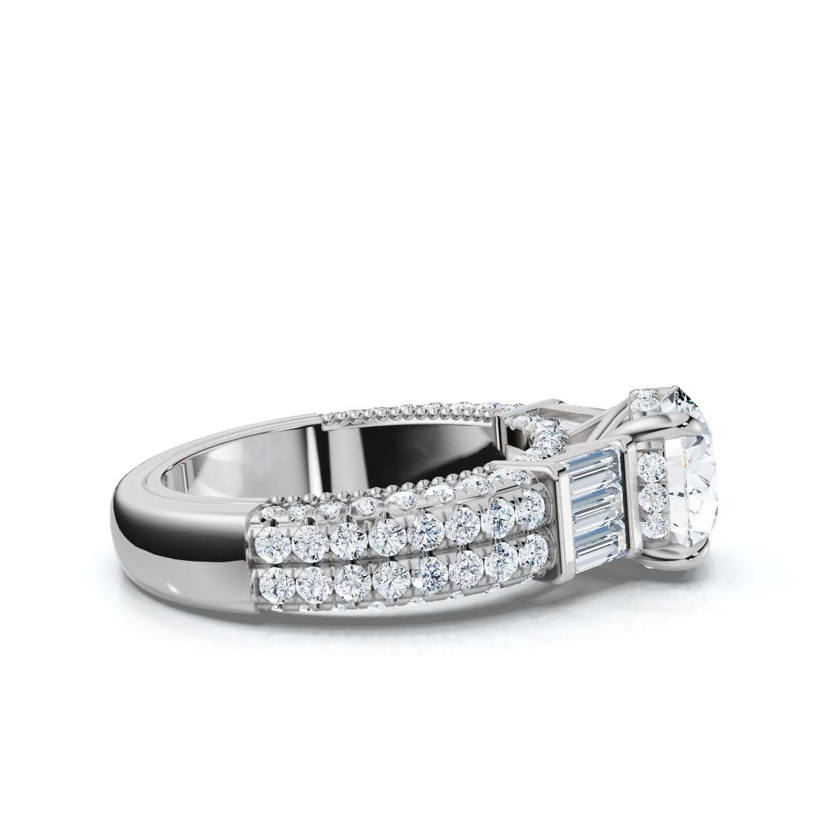 14K White Gold Debra Hidden Accents Lab Grown Diamond Ring (1 1/2 ct. tw)