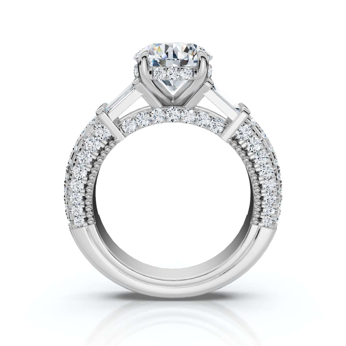 14K White Gold Debra Hidden Accents Lab Grown Diamond Ring (1 1/2 ct. tw)