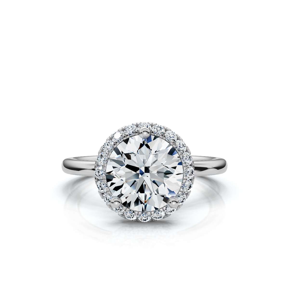 14K White Gold Sabella 1.80 mm Wide Halo Lab Grown Diamond Ring (1/5 ct. tw)