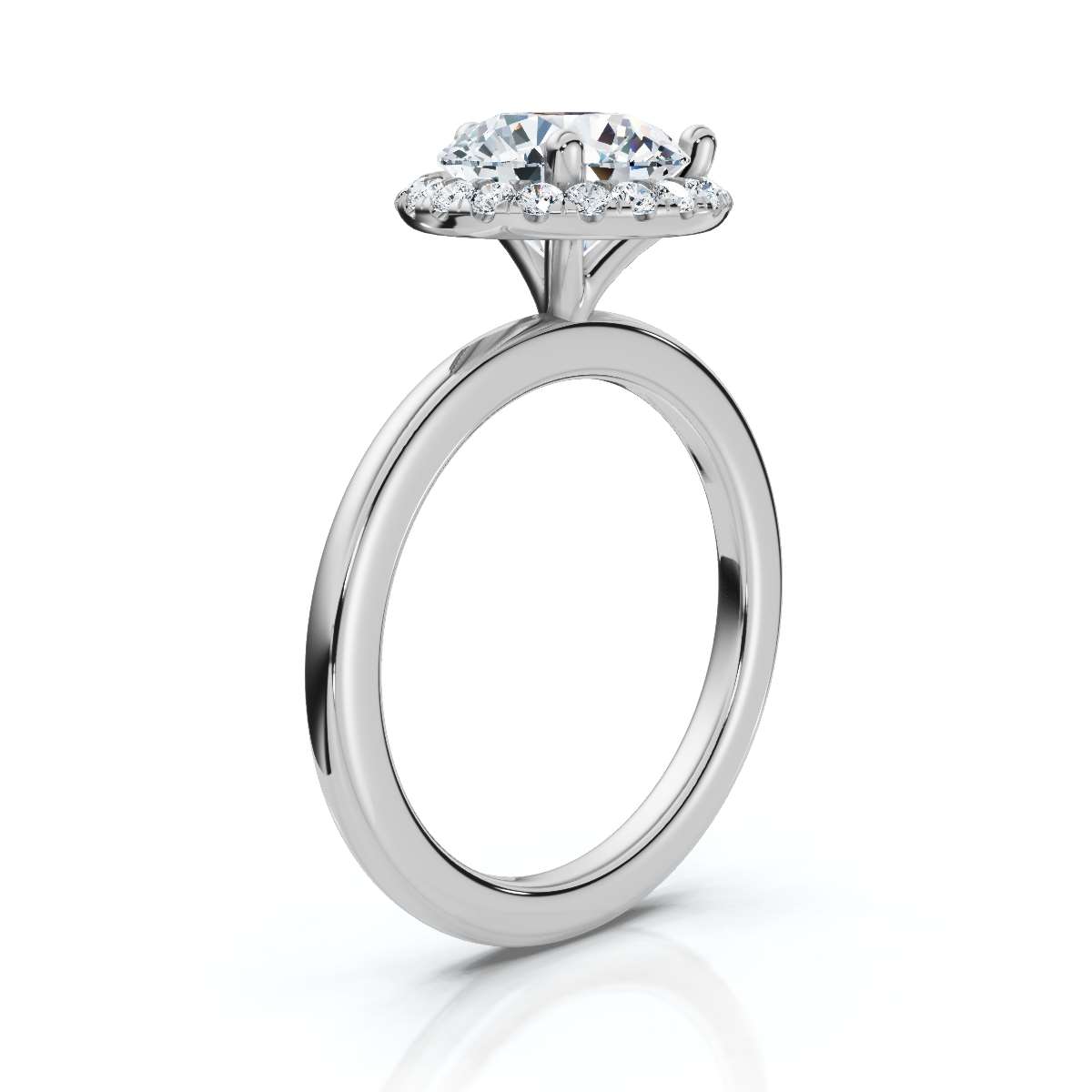14K White Gold Sabella 1.80 mm Wide Halo Lab Grown Diamond Ring (1/5 ct. tw)