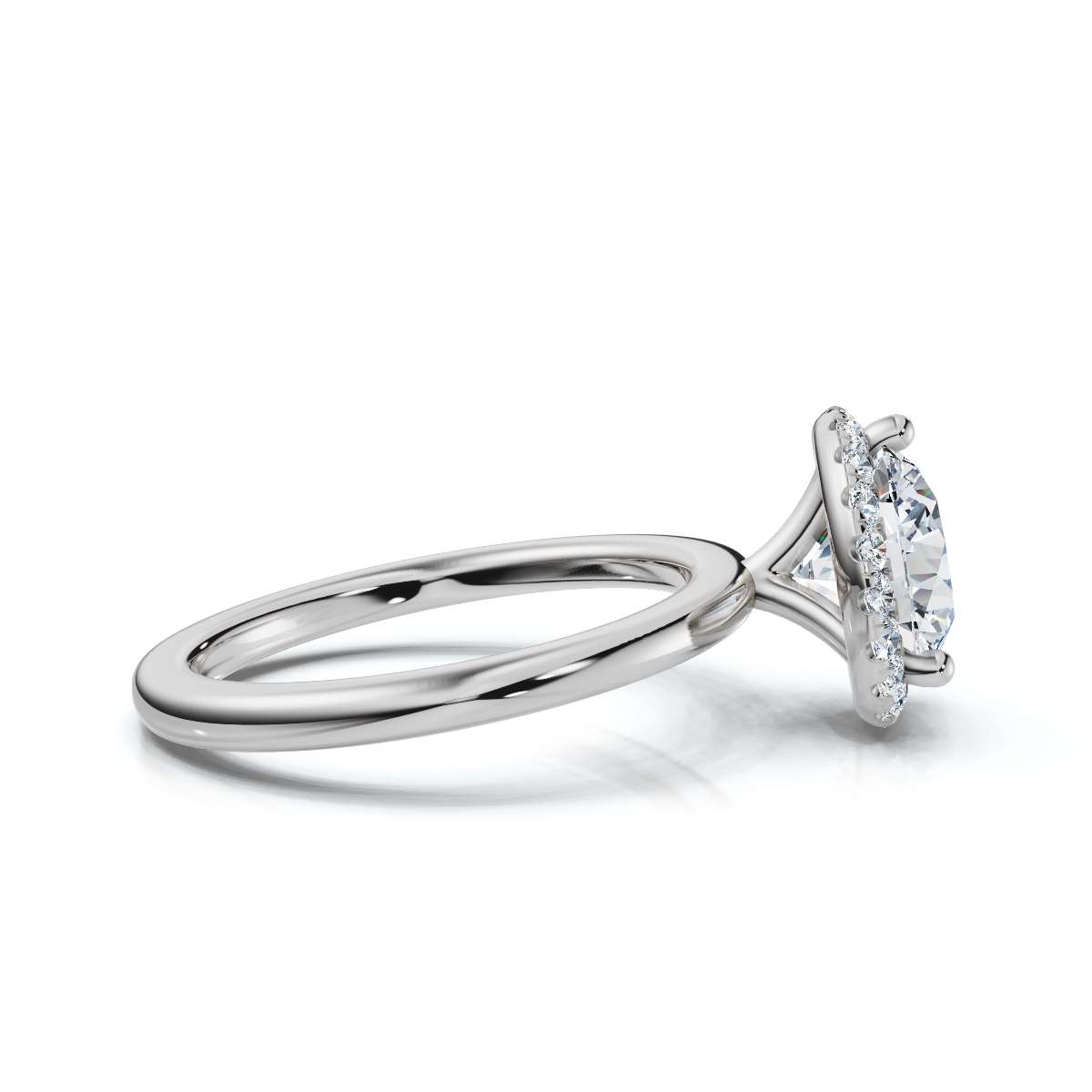 14K White Gold Sabella 1.80 mm Wide Halo Lab Grown Diamond Ring (1/5 ct. tw)