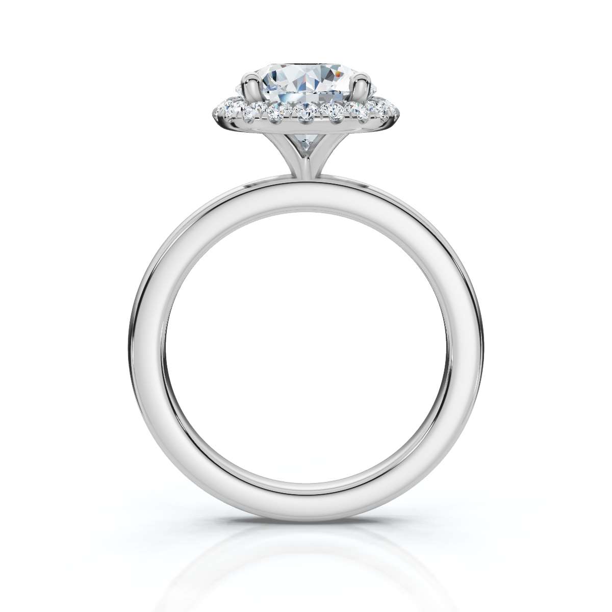 14K White Gold Sabella 1.80 mm Wide Halo Lab Grown Diamond Ring (1/5 ct. tw)