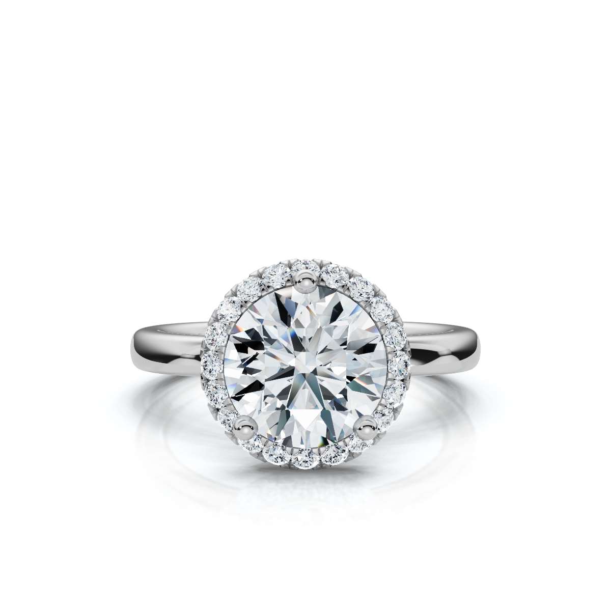 14K White Gold Sabella 2.50 mm Wide Halo Lab Grown Diamond Ring (1/5 ct. tw)