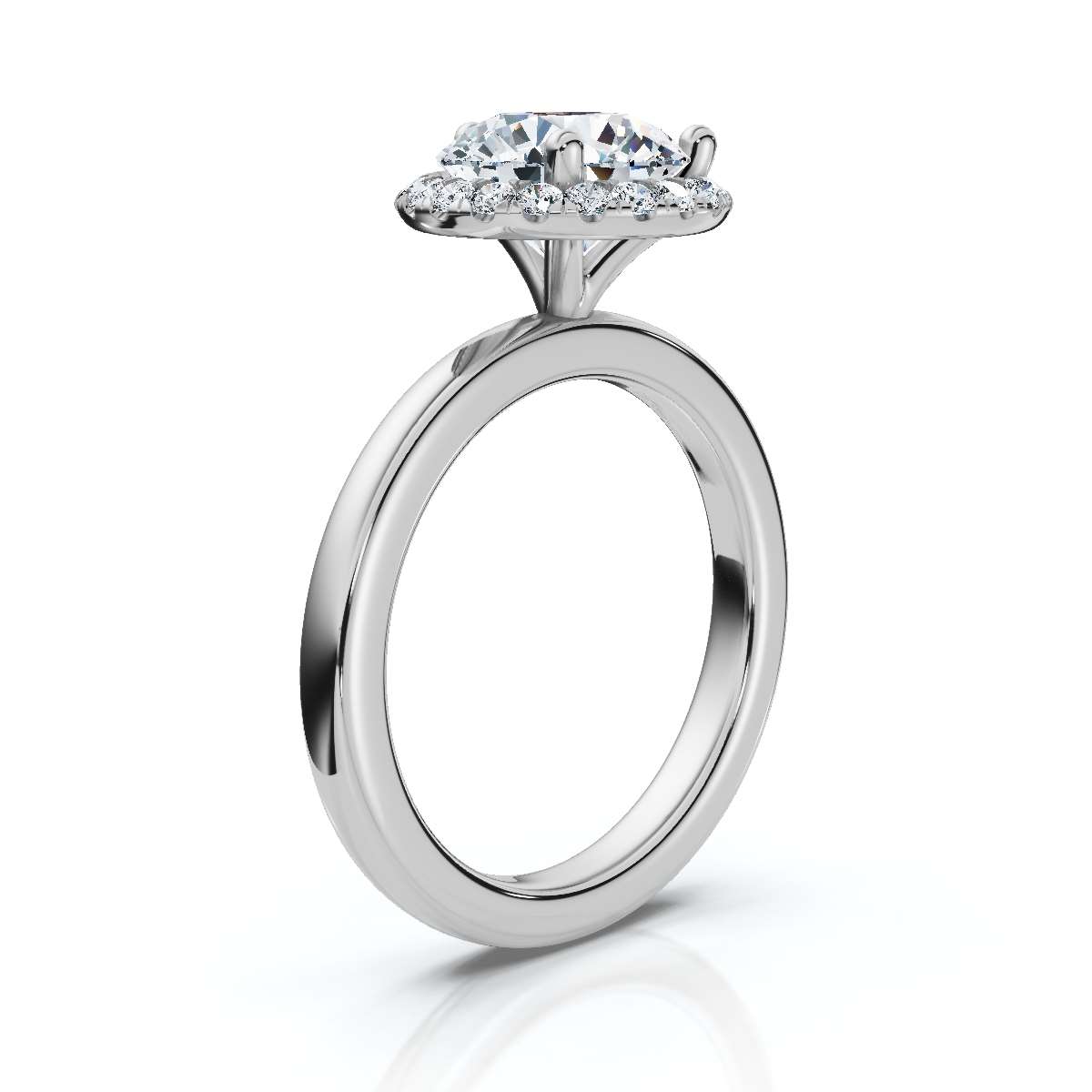 14K White Gold Sabella 2.50 mm Wide Halo Lab Grown Diamond Ring (1/5 ct. tw)