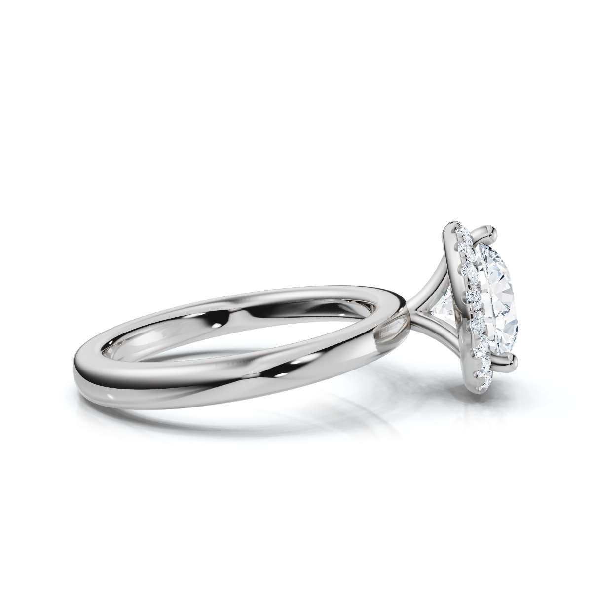 14K White Gold Sabella 2.50 mm Wide Halo Lab Grown Diamond Ring (1/5 ct. tw)