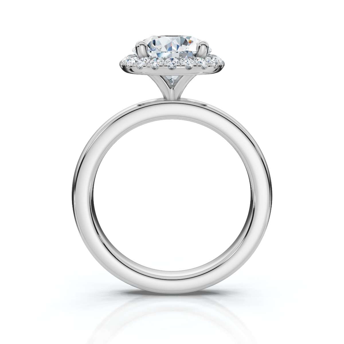 14K White Gold Sabella 2.50 mm Wide Halo Lab Grown Diamond Ring (1/5 ct. tw)