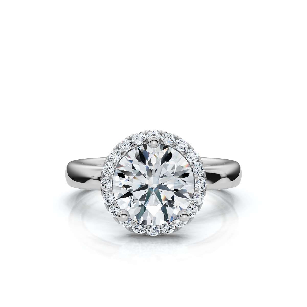 14K White Gold Sabella 3.00 mm Wide Halo Lab Grown Diamond Ring (1/5 ct. tw)