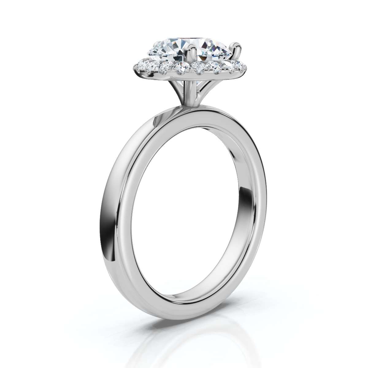 14K White Gold Sabella 3.00 mm Wide Halo Lab Grown Diamond Ring (1/5 ct. tw)