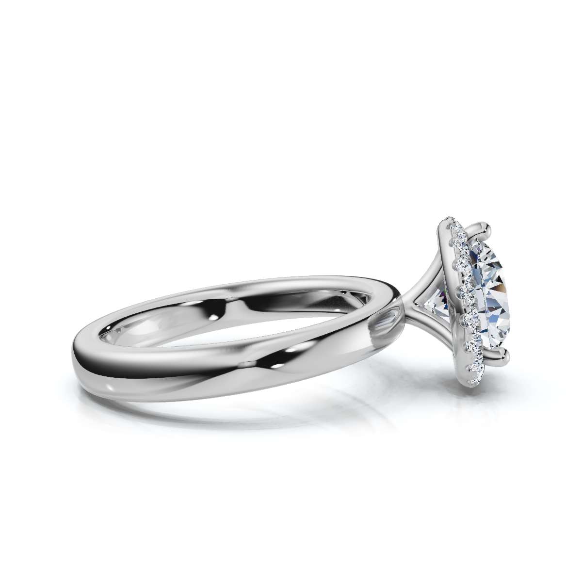 14K White Gold Sabella 3.00 mm Wide Halo Lab Grown Diamond Ring (1/5 ct. tw)