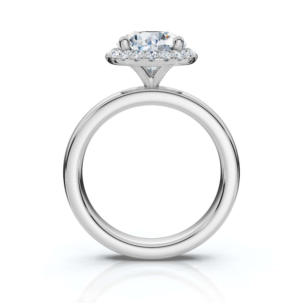 14K White Gold Sabella 3.00 mm Wide Halo Lab Grown Diamond Ring (1/5 ct. tw)