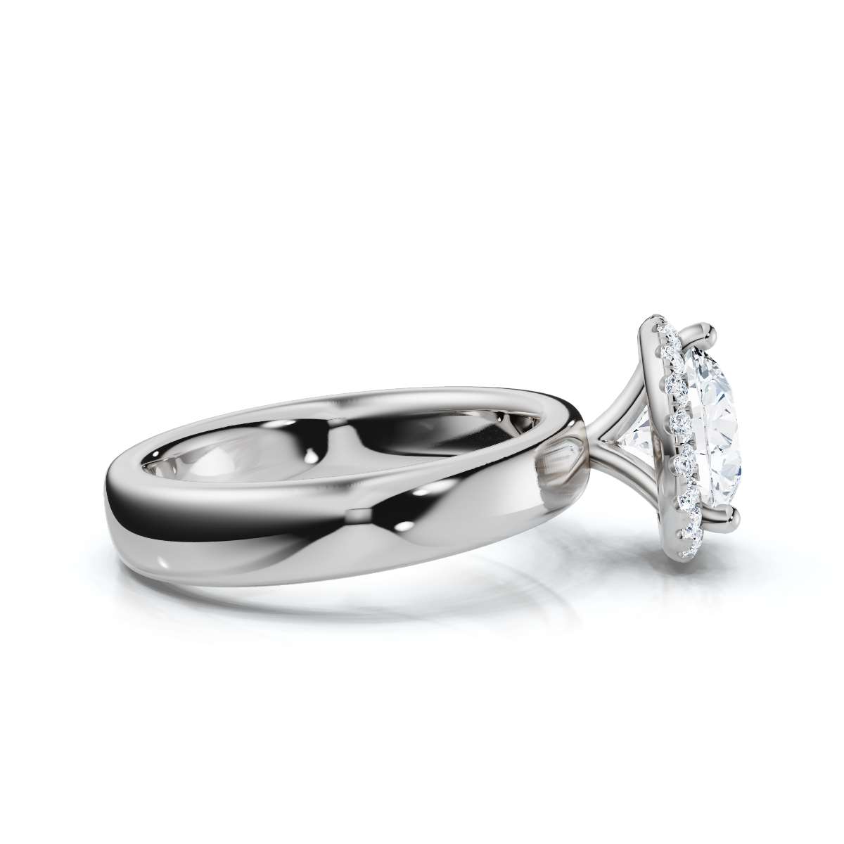 14K White Gold Sabella 4.00 mm Wide Halo Lab Grown Diamond Ring (1/5 ct. tw)