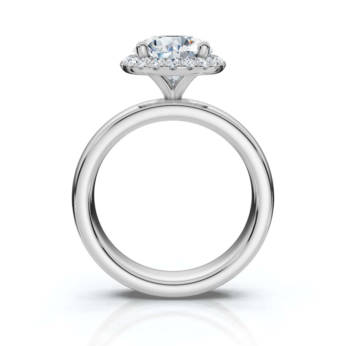 14K White Gold Sabella 4.00 mm Wide Halo Lab Grown Diamond Ring (1/5 ct. tw)