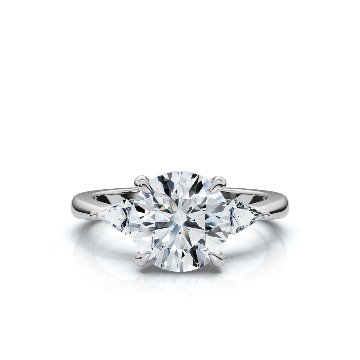 14K White Gold Matiyah Three Stone Kite Lab Grown Diamond Ring (1/5 ct. tw)