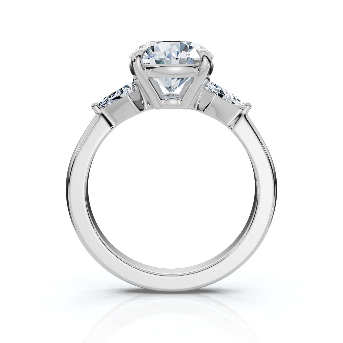 14K White Gold Matiyah Three Stone Kite Lab Grown Diamond Ring (1/5 ct. tw)