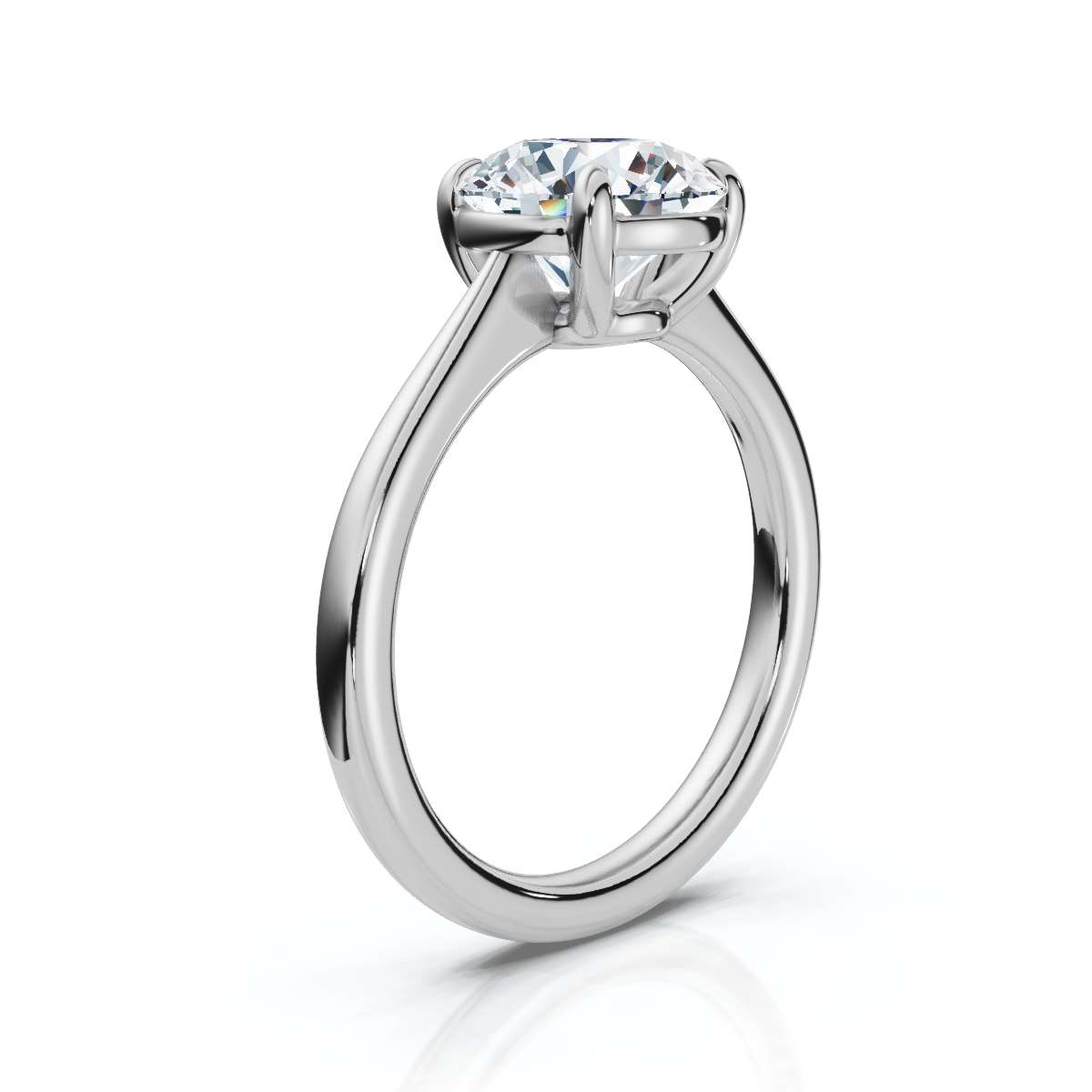 14K White Gold Zaria Solitaire Engagement Ring 