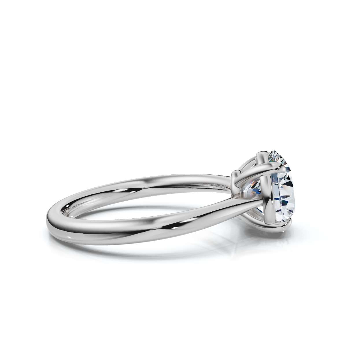 14K White Gold Zaria Solitaire Engagement Ring 