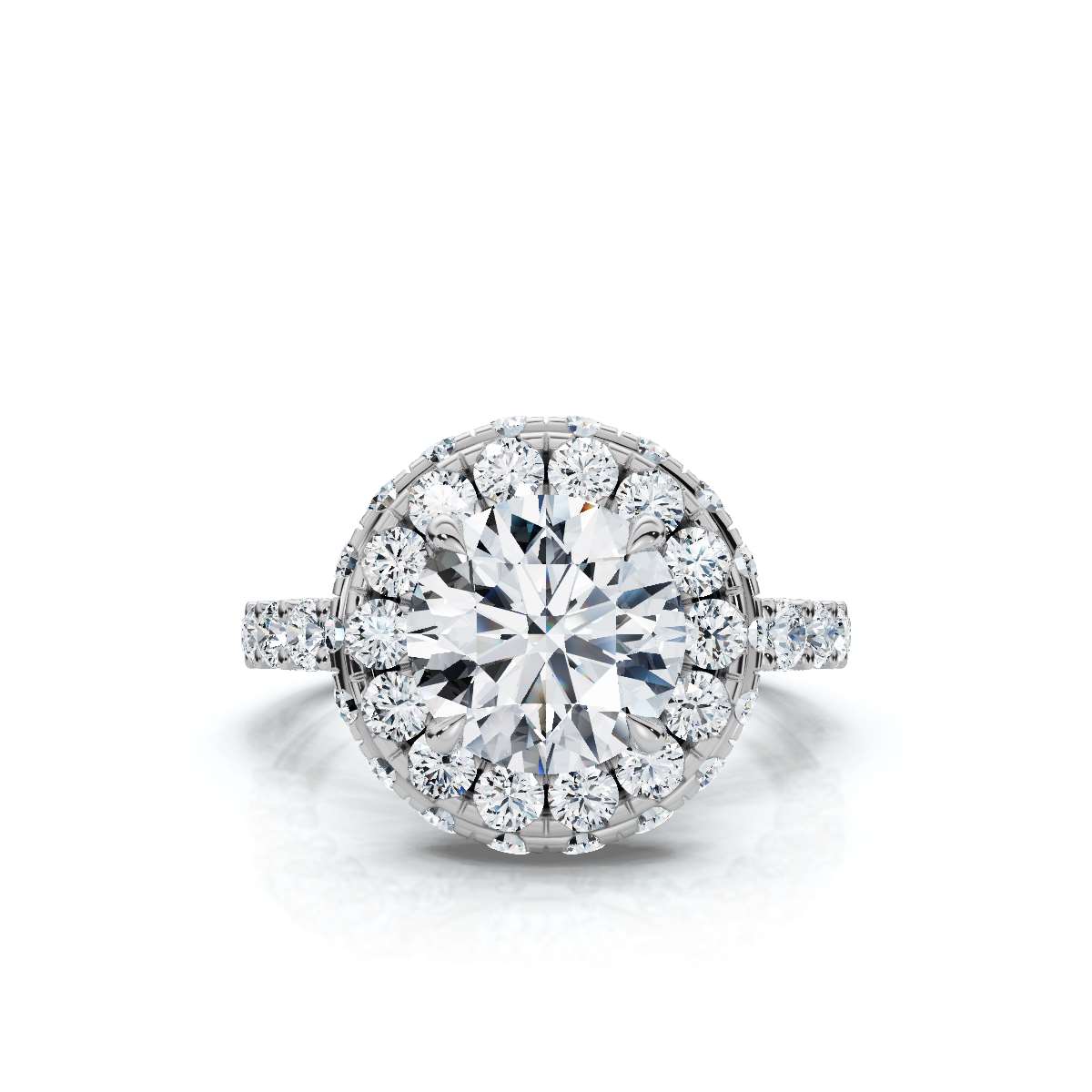 14K White Gold Fiora Halo Hidden Accents Lab Grown Diamond Ring (1 2/3 ct. tw)