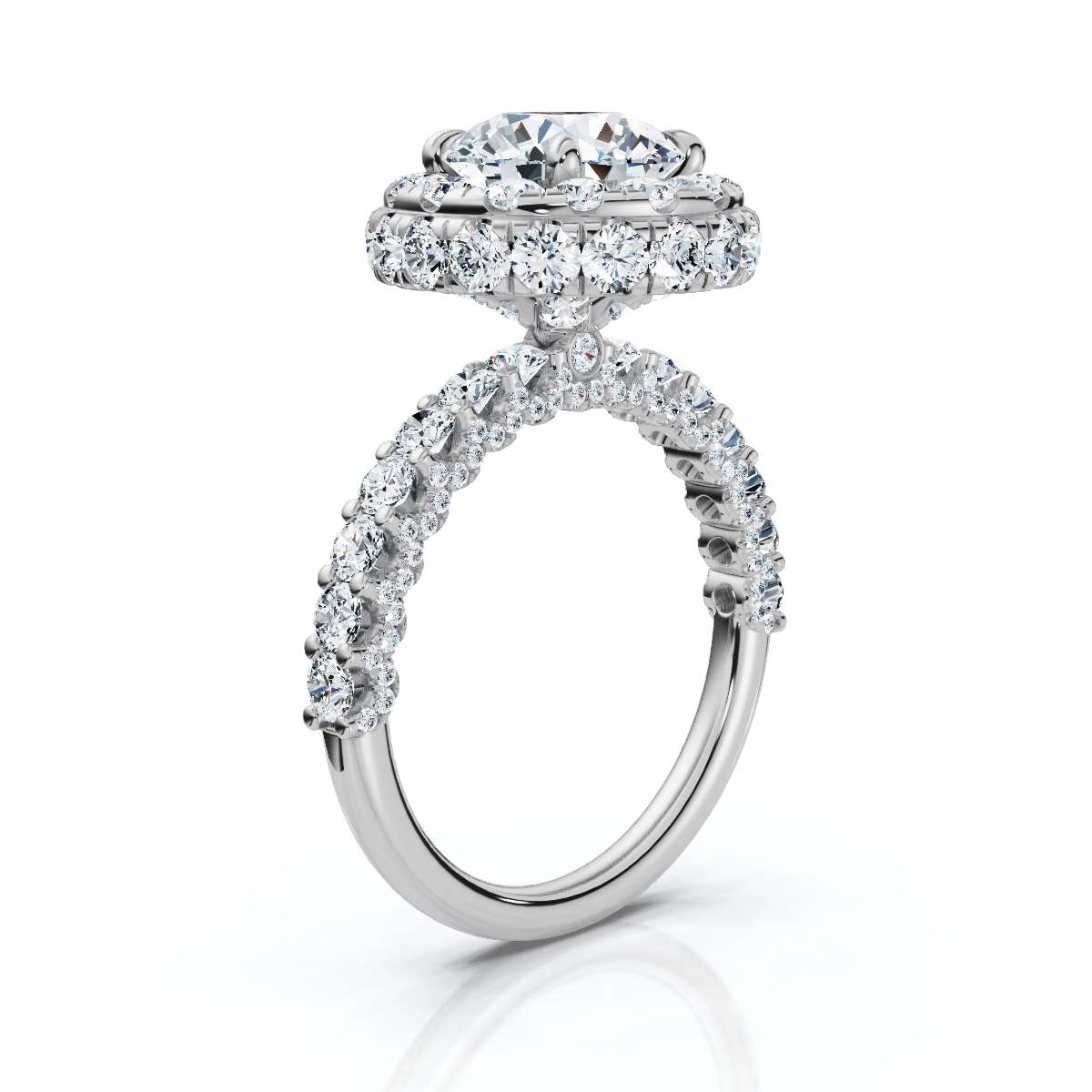 14K White Gold Fiora Halo Hidden Accents Lab Grown Diamond Ring (1 2/3 ct. tw)