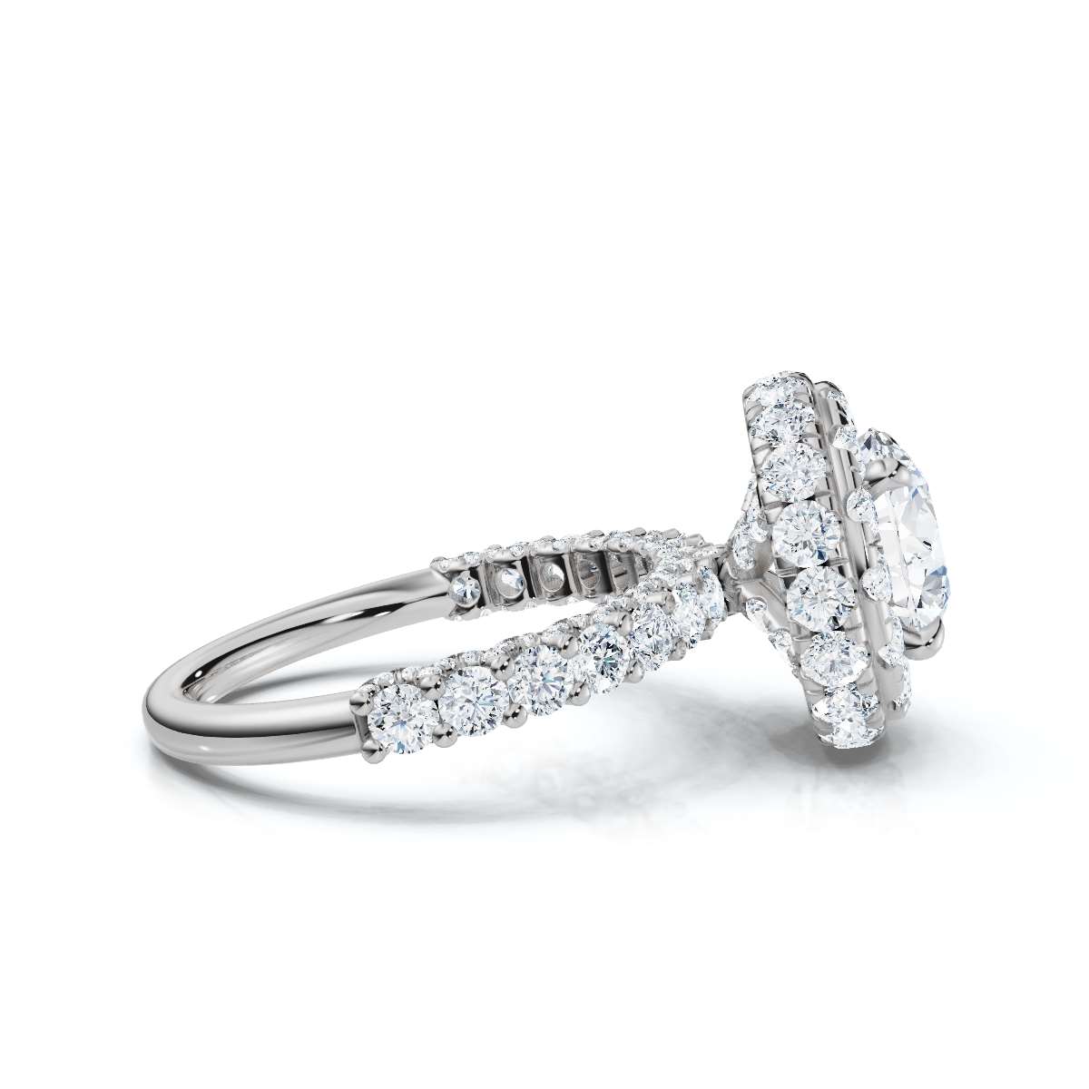 14K White Gold Fiora Halo Hidden Accents Lab Grown Diamond Ring (1 2/3 ct. tw)