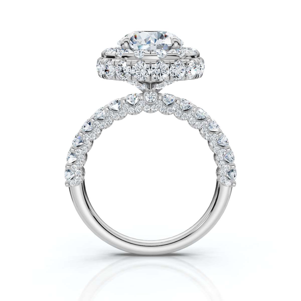 14K White Gold Fiora Halo Hidden Accents Lab Grown Diamond Ring (1 2/3 ct. tw)