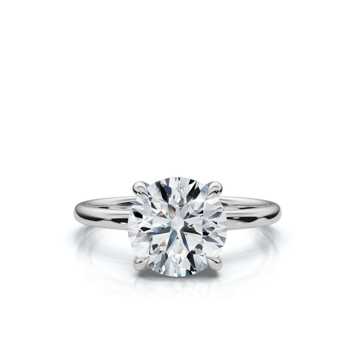 14K White Gold Kippa Solitaire Engagement Ring 