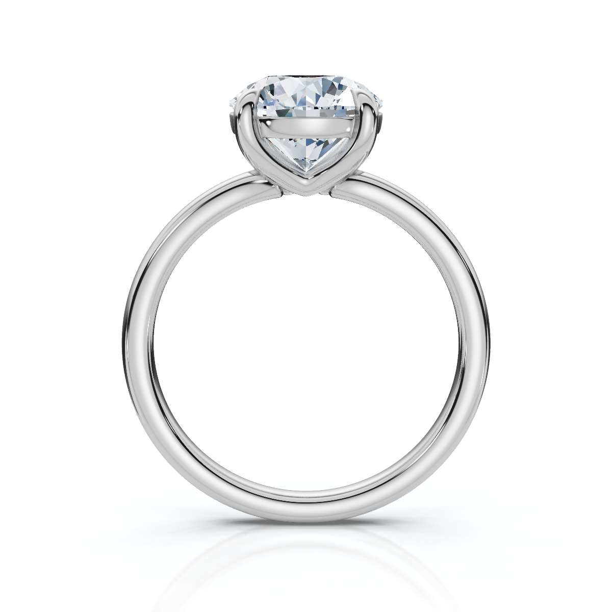 14K White Gold Kippa Solitaire Engagement Ring 