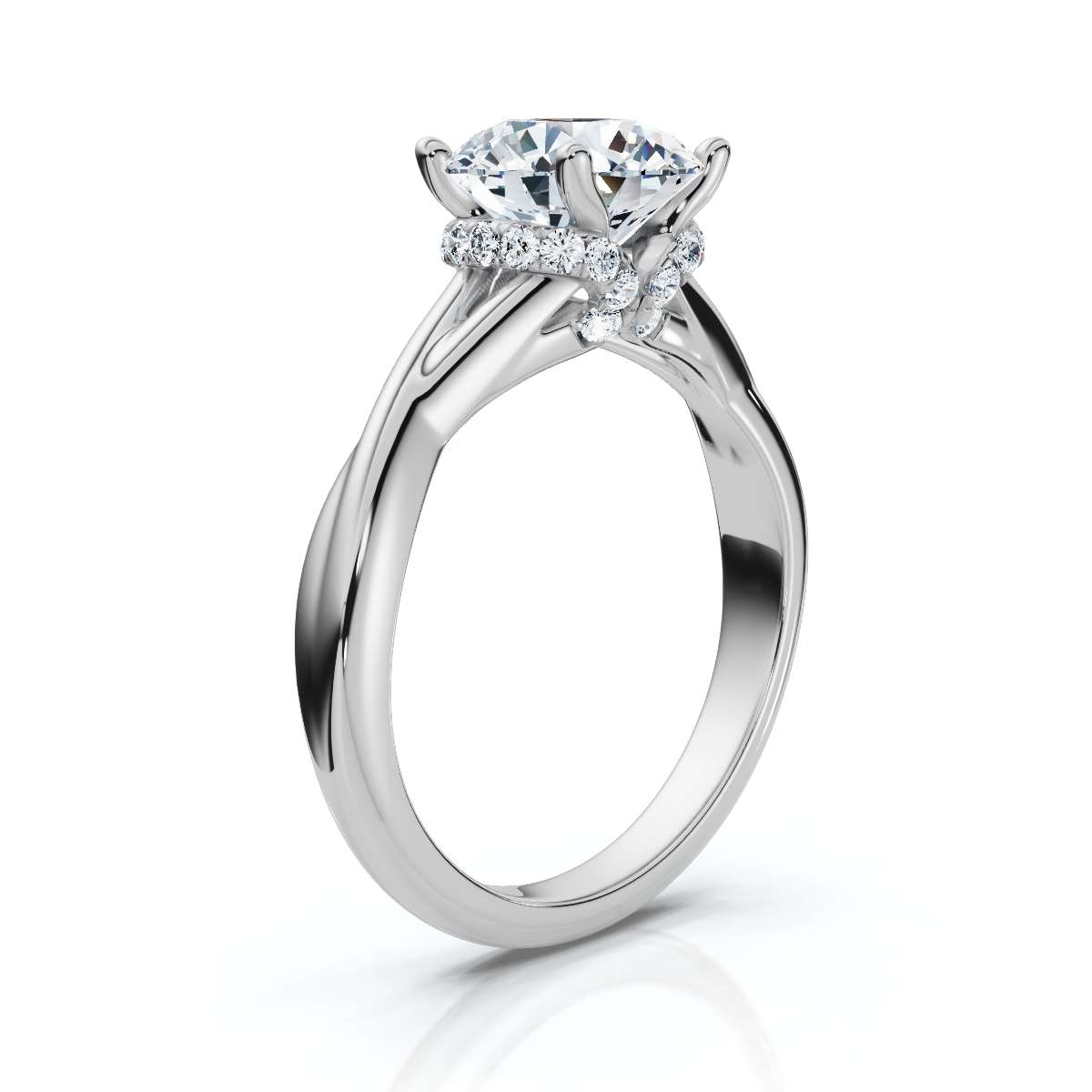 14K White Gold Tinia Hidden Accents Lab Grown Diamond Ring (1/6 ct. tw)
