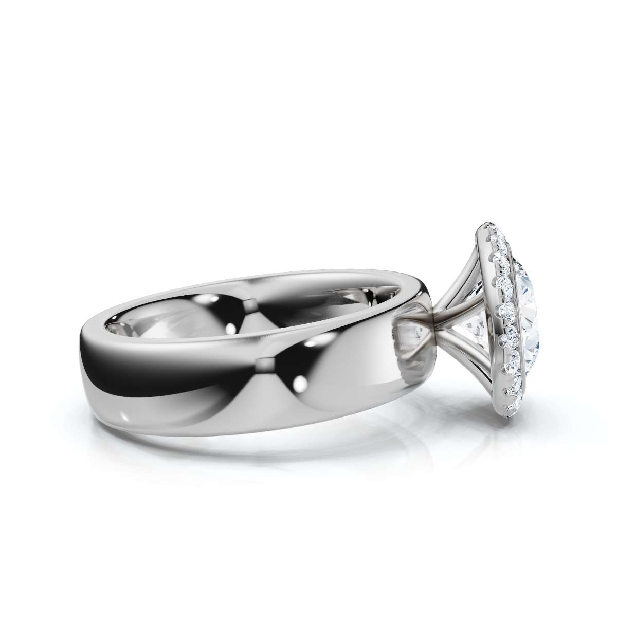 14K White Gold Koa Halo Lab Grown Diamond Ring (1/5 ct. tw)