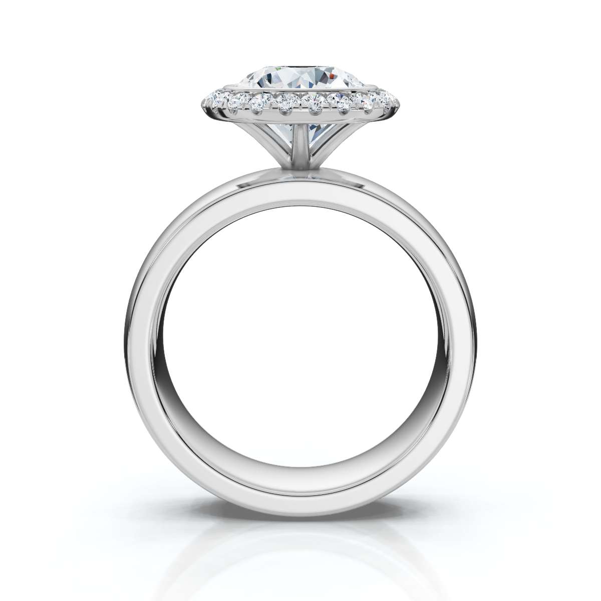 14K White Gold Koa Halo Lab Grown Diamond Ring (1/5 ct. tw)