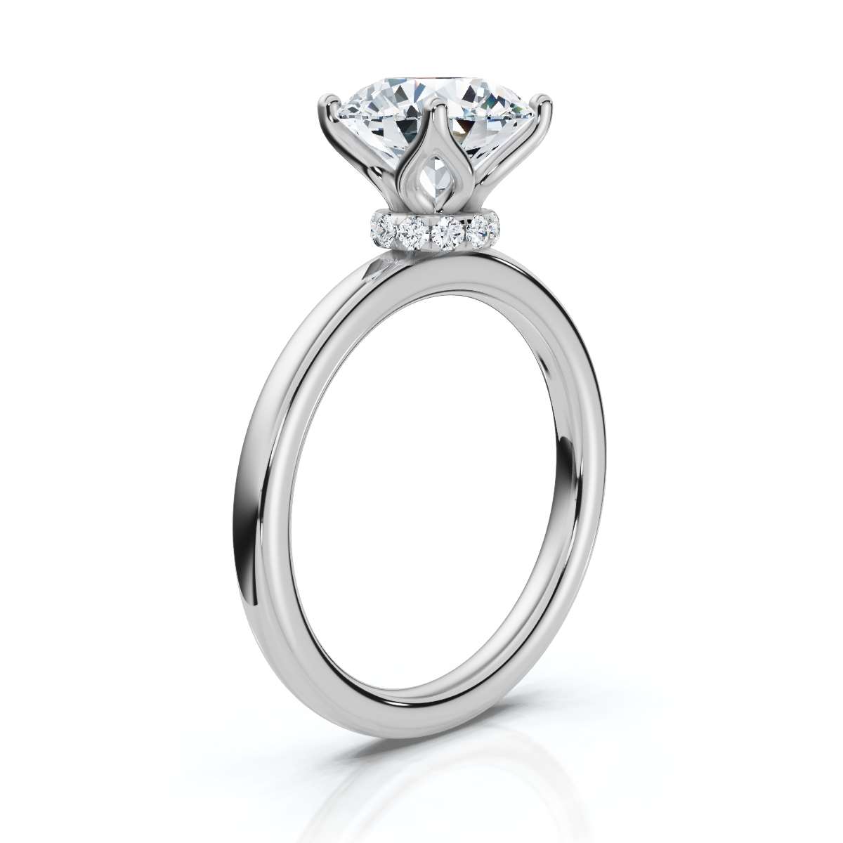 14K White Gold Finch Hidden Accents Lab Grown Diamond Ring (1/10 ct. tw)