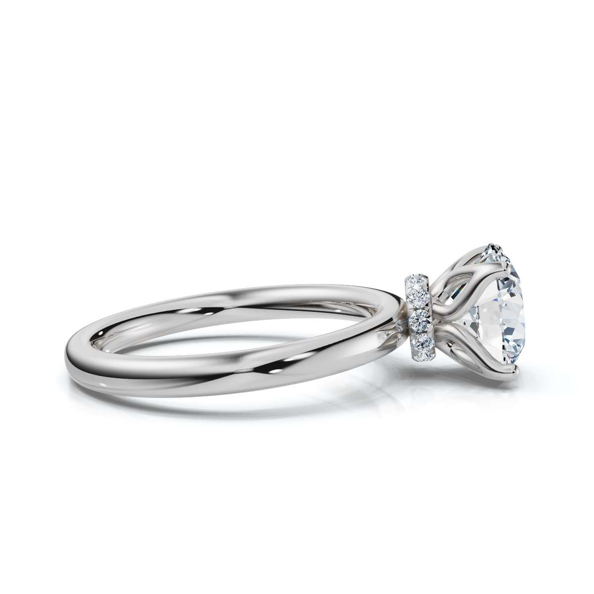 14K White Gold Finch Hidden Accents Lab Grown Diamond Ring (1/10 ct. tw)