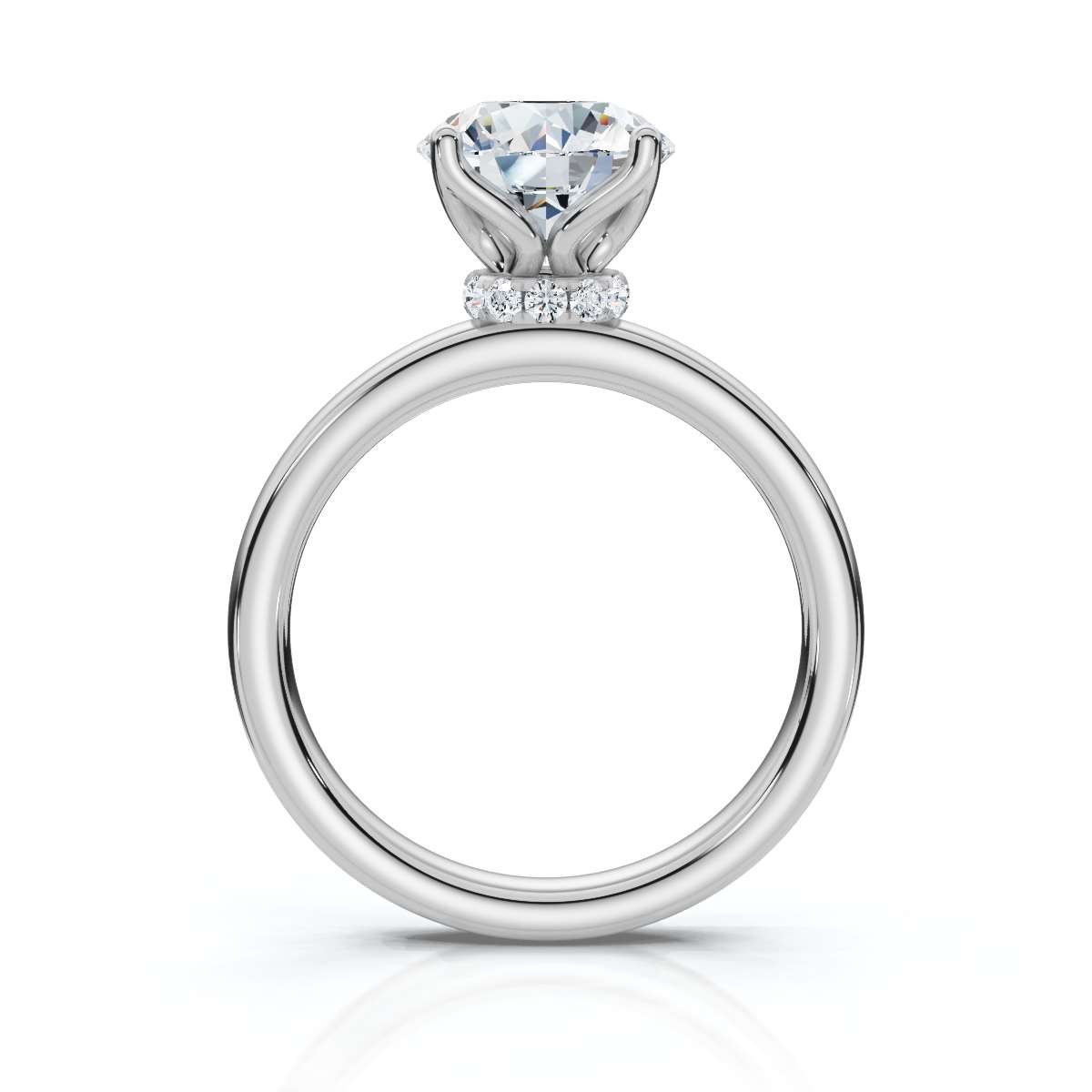 14K White Gold Finch Hidden Accents Lab Grown Diamond Ring (1/10 ct. tw)