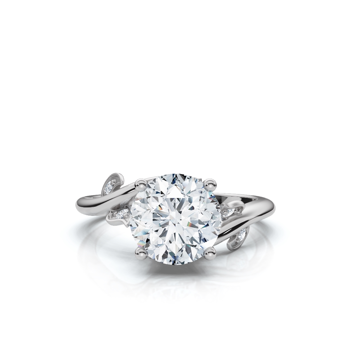 14K White Gold Kehlani Nature Inspired Lab Grown Diamond Ring (1/10 ct. tw)