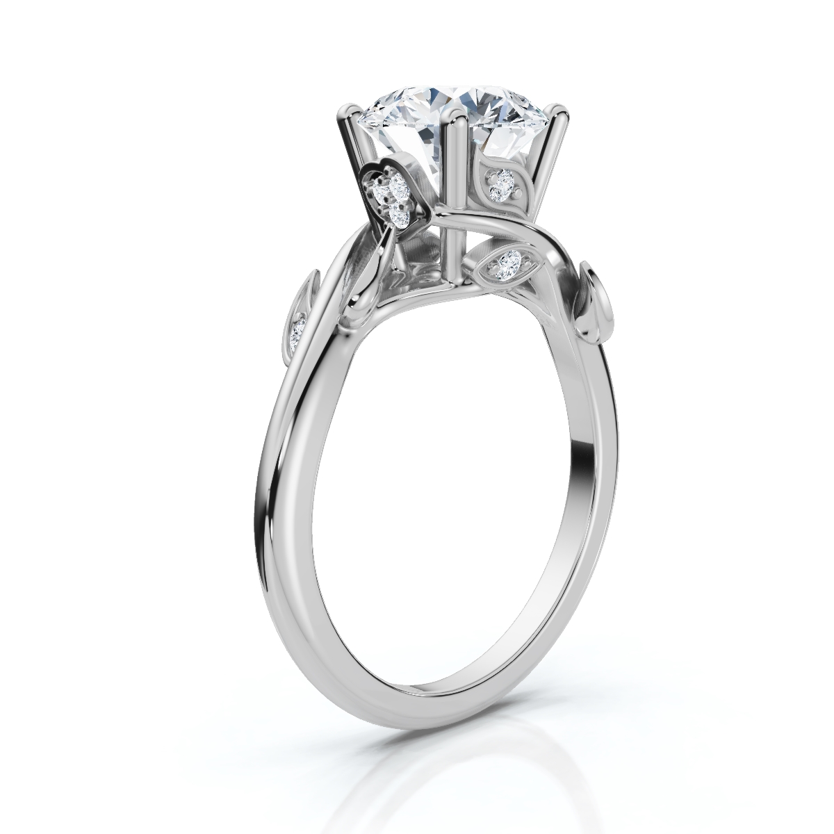 14K White Gold Kehlani Nature Inspired Lab Grown Diamond Ring (1/10 ct. tw)